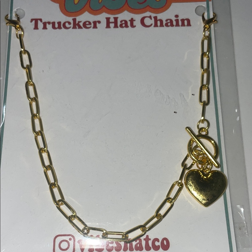 Gold Heart Trucker Hat Chain